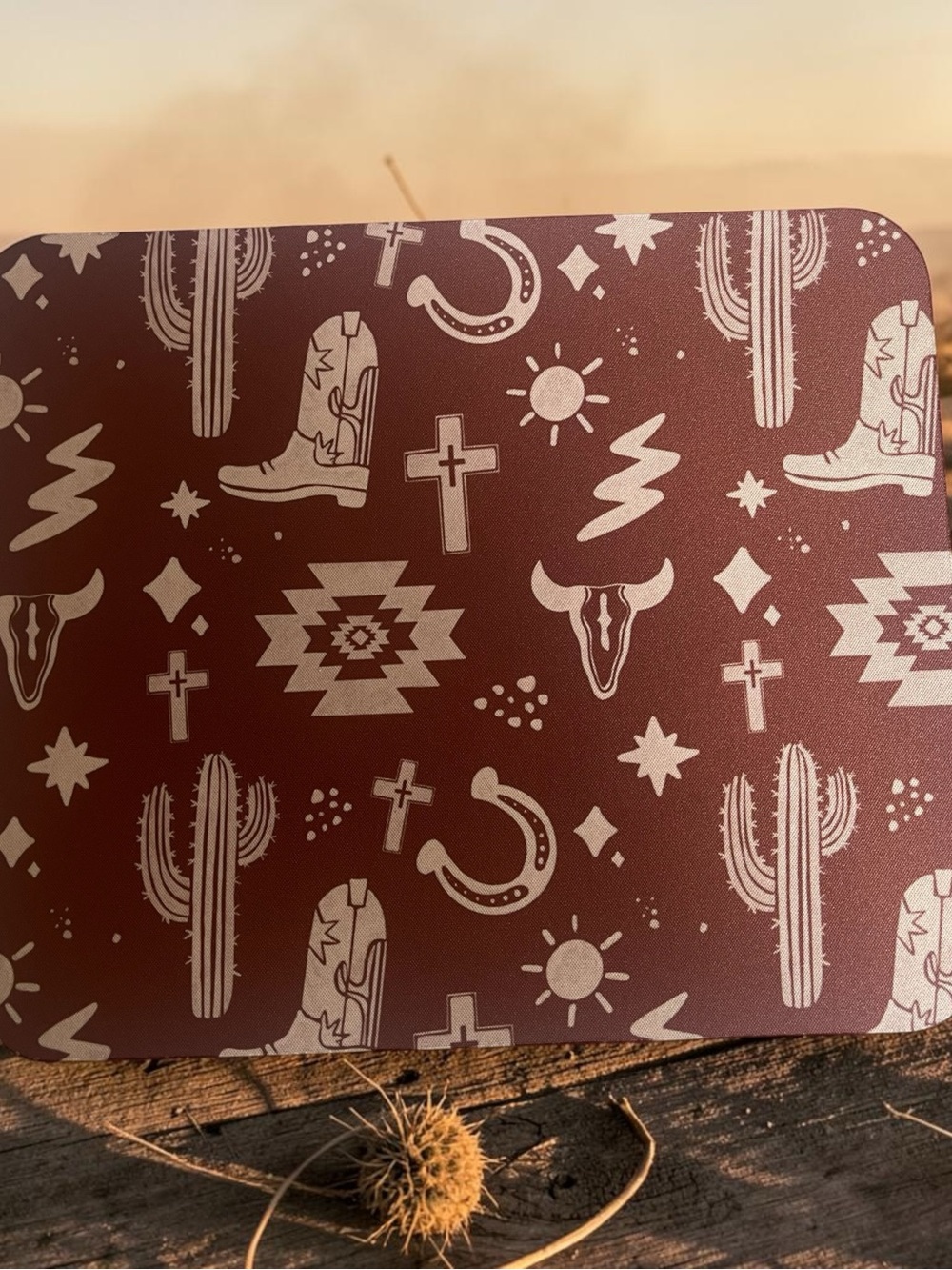 Southwest Print Western Mouse Pad in Dusty Rose